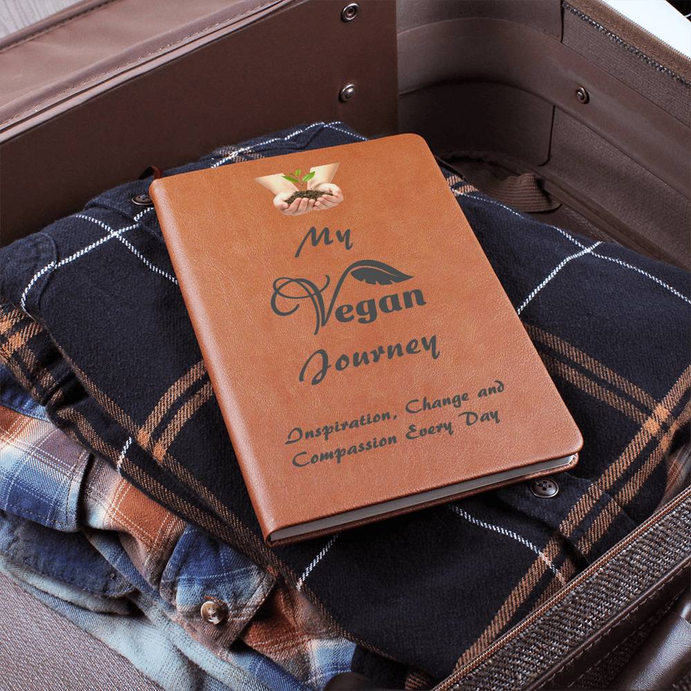 Vegan Leather Notebook, Vegan Journey, Vegan Journal, Inspiration, Change, Compassion, Personalized Gift, Best Friend Gift, Custom Leather Portfolio, Healthy Nutrition