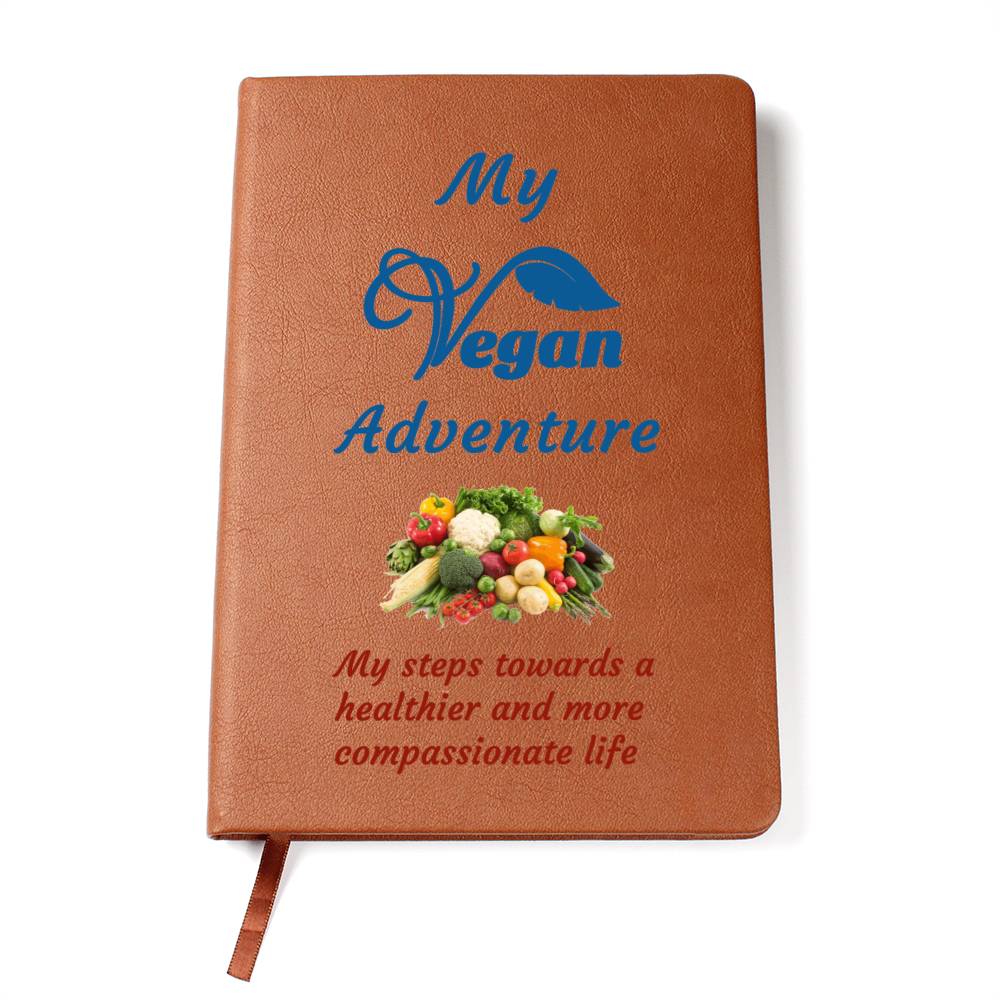 Vegan Leather Notebook, Vegan Journey, Vegan Journal, Inspiration, Change, Compassion, Personalized Gift, Best Friend Gift, Custom Leather Portfolio, Healthy Nutrition