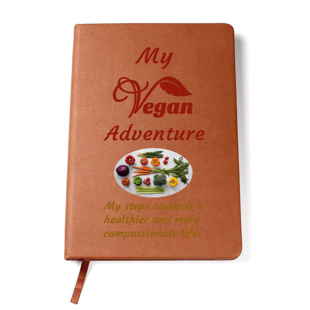 Vegan Leather Notebook, Vegan Journey, Vegan Journal, Inspiration, Change, Compassion, Personalized Gift, Best Friend Gift, Custom Leather Portfolio, Healthy Nutrition