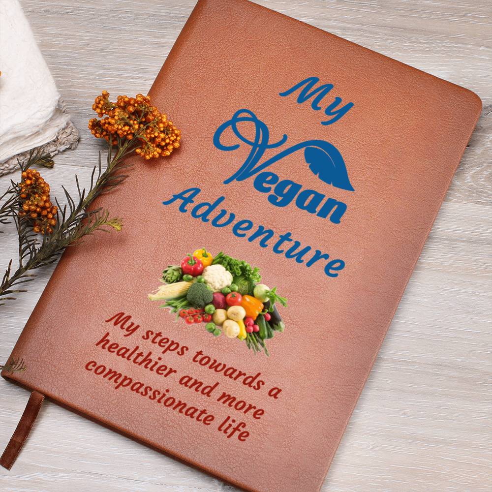 Vegan Leather Notebook, Vegan Journey, Vegan Journal, Inspiration, Change, Compassion, Personalized Gift, Best Friend Gift, Custom Leather Portfolio, Healthy Nutrition