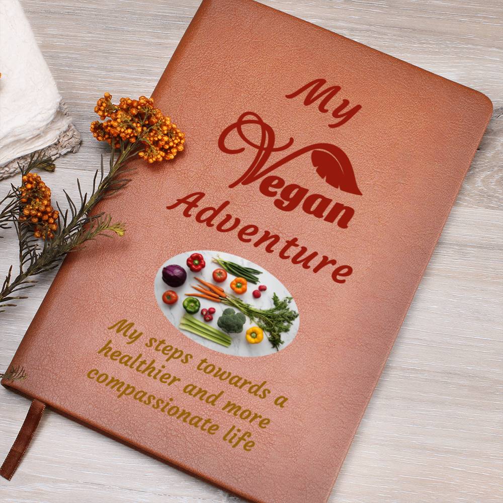 Vegan Leather Notebook, Vegan Journey, Vegan Journal, Inspiration, Change, Compassion, Personalized Gift, Best Friend Gift, Custom Leather Portfolio, Healthy Nutrition