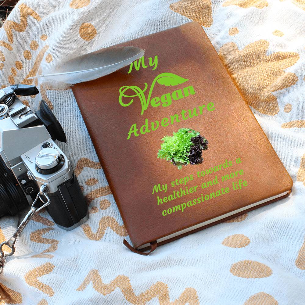 Vegan Leather Notebook, Vegan Journey, Vegan Journal, Inspiration, Change, Compassion, Personalized Gift, Best Friend Gift, Custom Leather Portfolio, Healthy Nutrition