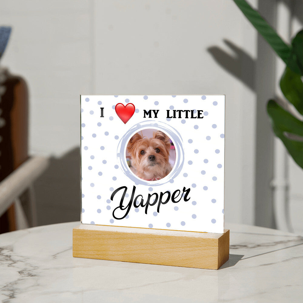 I love my yapper, Custom photo, Personalized Gift, Acrylic Plaque, Personalized Sign, Gift Ideas, Dog lovers